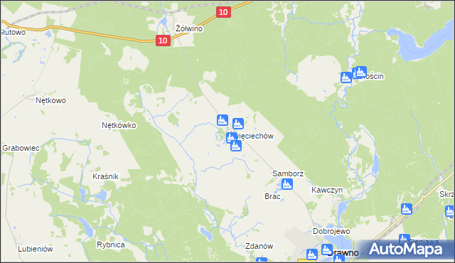 mapa Święciechów, Święciechów na mapie Targeo