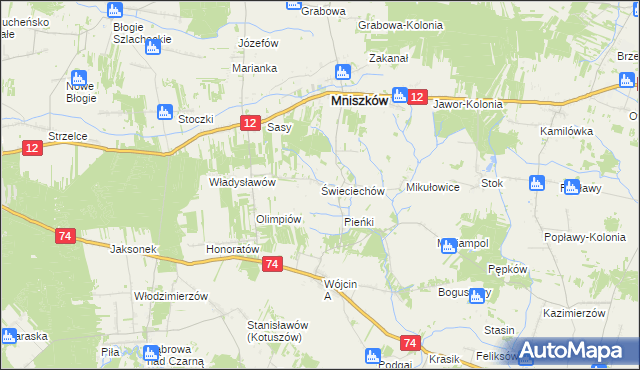 mapa Świeciechów, Świeciechów na mapie Targeo