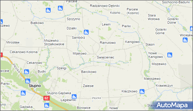 mapa Święcieniec, Święcieniec na mapie Targeo