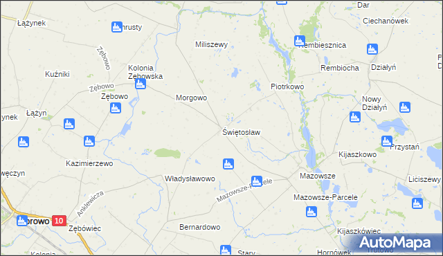 mapa Świętosław gmina Ciechocin, Świętosław gmina Ciechocin na mapie Targeo