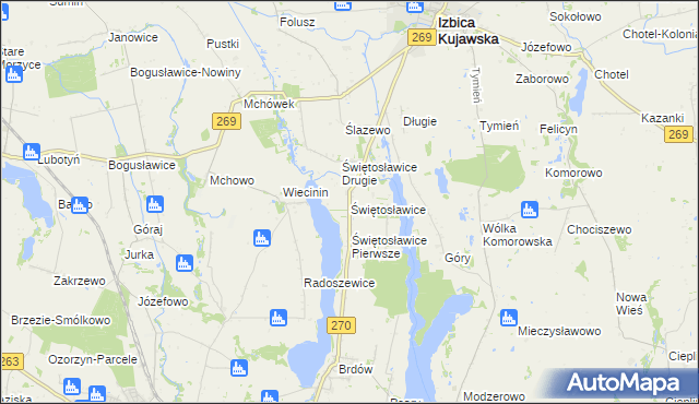 mapa Świętosławice, Świętosławice na mapie Targeo