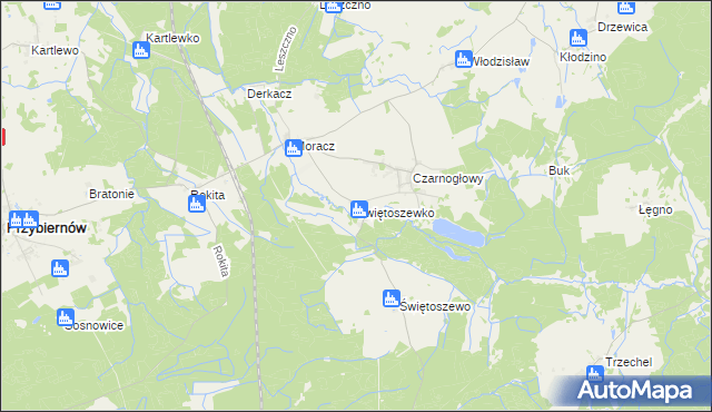 mapa Świętoszewko, Świętoszewko na mapie Targeo