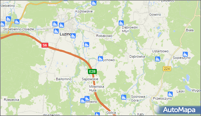 mapa Sychowo, Sychowo na mapie Targeo