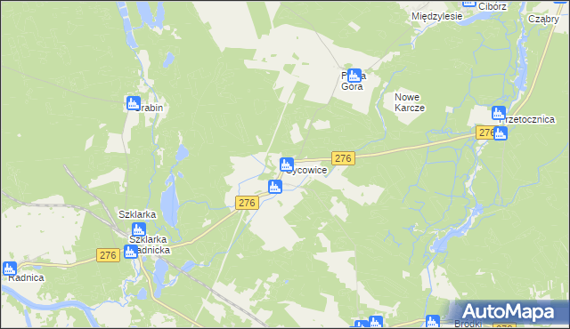 mapa Sycowice, Sycowice na mapie Targeo