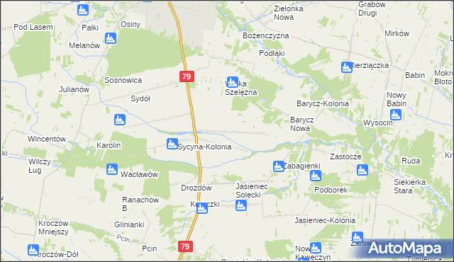 mapa Sycyna Północna, Sycyna Północna na mapie Targeo