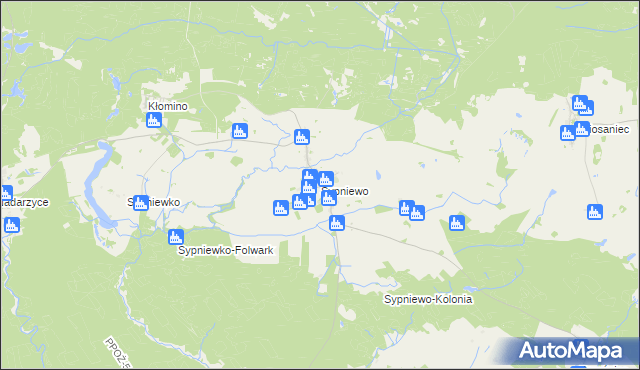 mapa Sypniewo gmina Jastrowie, Sypniewo gmina Jastrowie na mapie Targeo