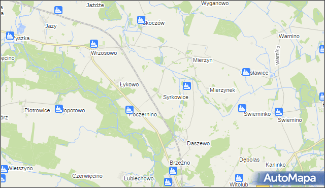 mapa Syrkowice, Syrkowice na mapie Targeo