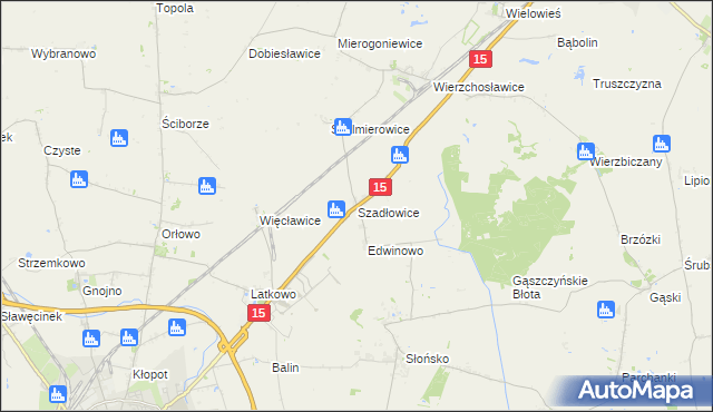 mapa Szadłowice gmina Gniewkowo, Szadłowice gmina Gniewkowo na mapie Targeo
