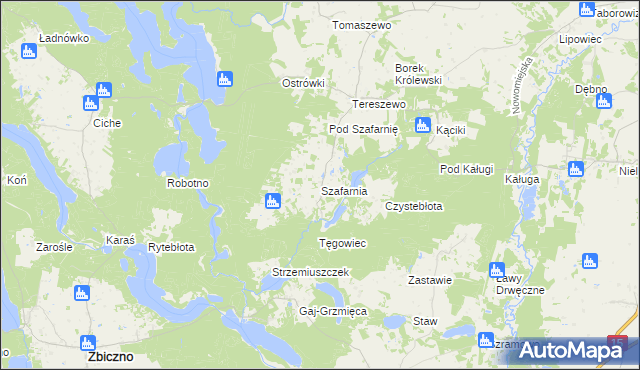 mapa Szafarnia gmina Kurzętnik, Szafarnia gmina Kurzętnik na mapie Targeo