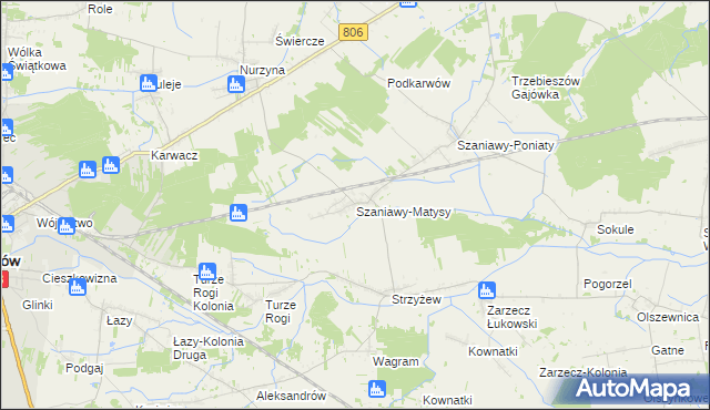 mapa Szaniawy-Matysy, Szaniawy-Matysy na mapie Targeo