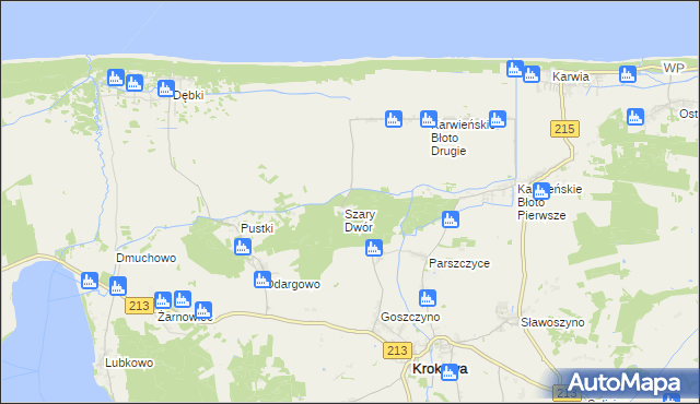 mapa Szary Dwór, Szary Dwór na mapie Targeo