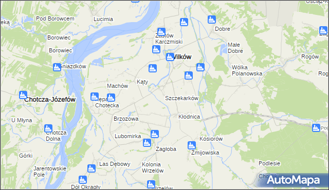 mapa Szczekarków gmina Wilków, Szczekarków gmina Wilków na mapie Targeo