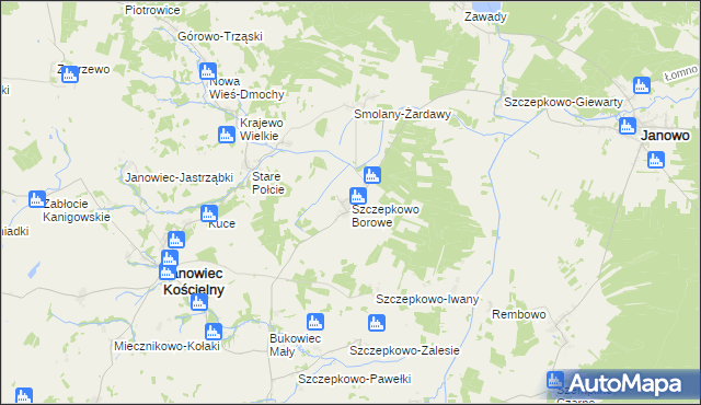 mapa Szczepkowo Borowe, Szczepkowo Borowe na mapie Targeo
