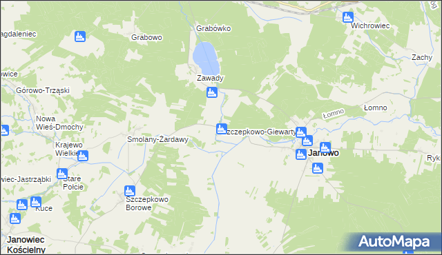 mapa Szczepkowo-Giewarty, Szczepkowo-Giewarty na mapie Targeo