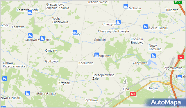 mapa Szczepkowo gmina Raciąż, Szczepkowo gmina Raciąż na mapie Targeo
