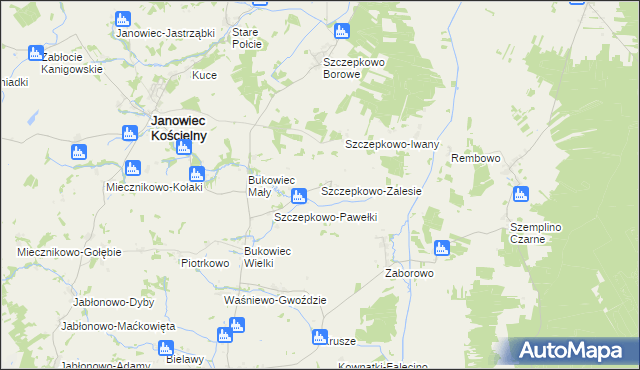 mapa Szczepkowo-Zalesie, Szczepkowo-Zalesie na mapie Targeo
