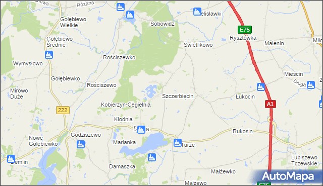 mapa Szczerbięcin, Szczerbięcin na mapie Targeo