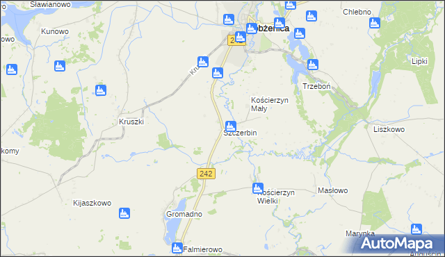 mapa Szczerbin gmina Łobżenica, Szczerbin gmina Łobżenica na mapie Targeo