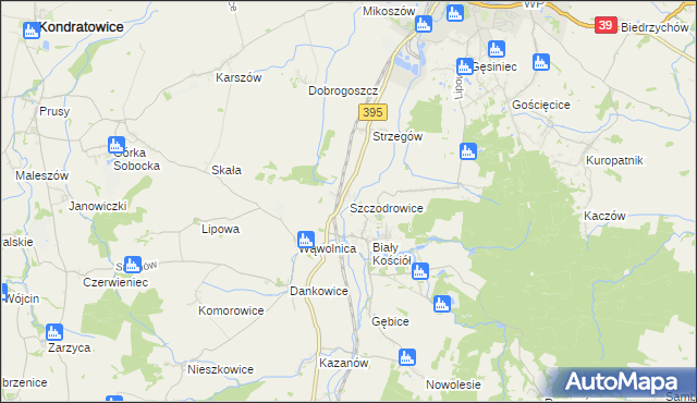 mapa Szczodrowice, Szczodrowice na mapie Targeo