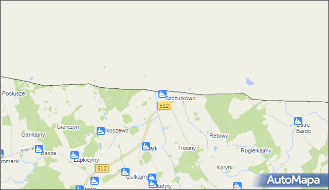 mapa Szczurkowo, Szczurkowo na mapie Targeo