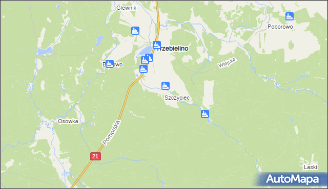 mapa Szczyciec, Szczyciec na mapie Targeo