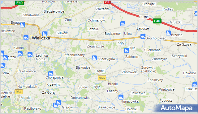 mapa Szczygłów, Szczygłów na mapie Targeo