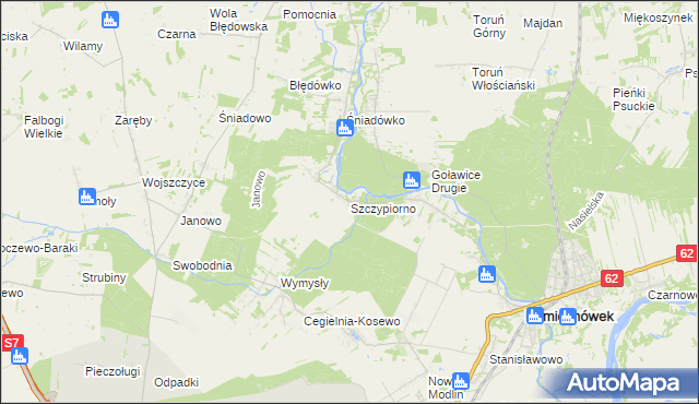 mapa Szczypiorno, Szczypiorno na mapie Targeo