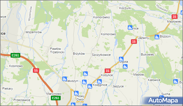 mapa Szczytkowice, Szczytkowice na mapie Targeo