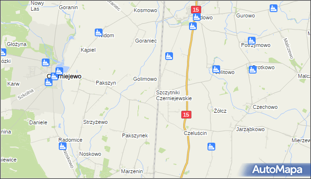 mapa Szczytniki Czerniejewskie, Szczytniki Czerniejewskie na mapie Targeo