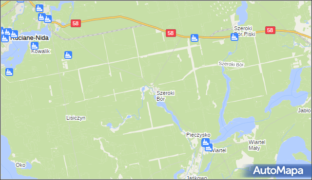 mapa Szeroki Bór, Szeroki Bór na mapie Targeo