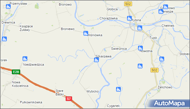 mapa Szkarpawa, Szkarpawa na mapie Targeo