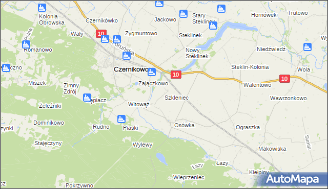 mapa Szkleniec gmina Czernikowo, Szkleniec gmina Czernikowo na mapie Targeo