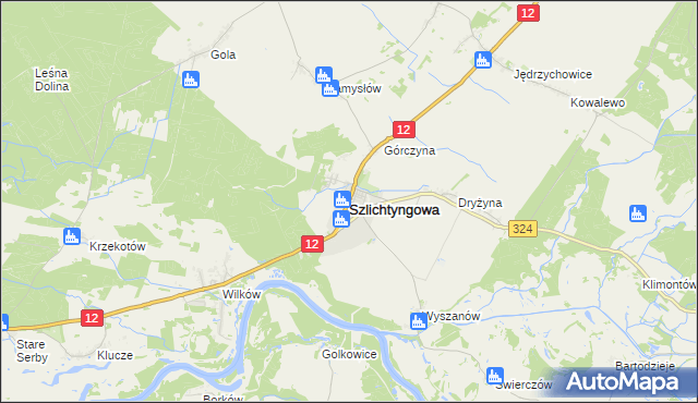 mapa Szlichtyngowa, Szlichtyngowa na mapie Targeo