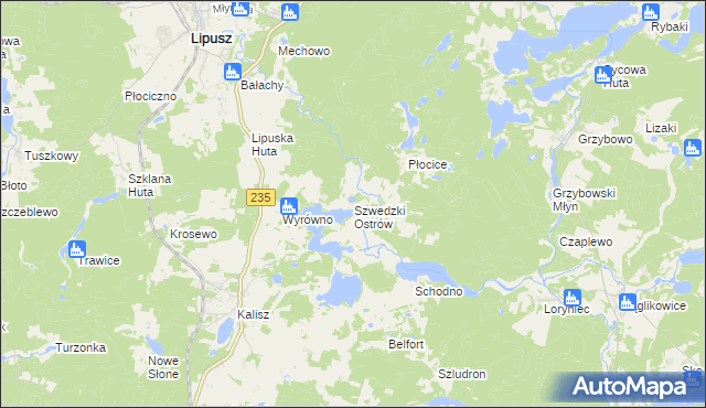 mapa Szwedzki Ostrów, Szwedzki Ostrów na mapie Targeo