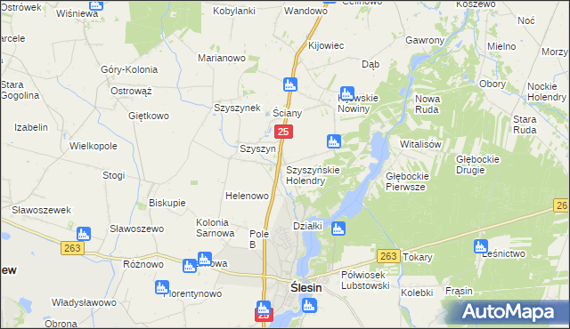 mapa Szyszyńskie Holendry, Szyszyńskie Holendry na mapie Targeo