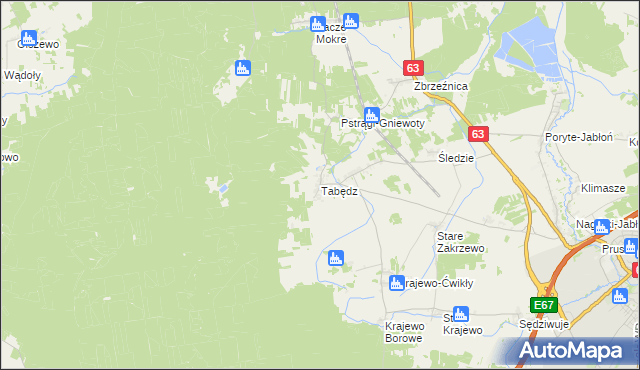 mapa Tabędz, Tabędz na mapie Targeo