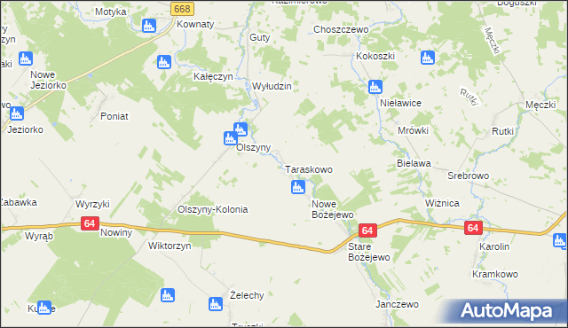 mapa Taraskowo, Taraskowo na mapie Targeo