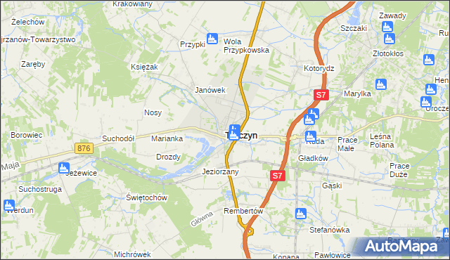 mapa Tarczyn powiat piaseczyński, Tarczyn powiat piaseczyński na mapie Targeo