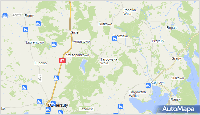 mapa Targowska Wola, Targowska Wola na mapie Targeo