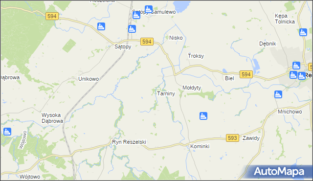 mapa Tarniny, Tarniny na mapie Targeo
