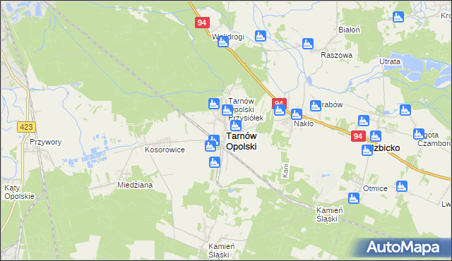 mapa Tarnów Opolski, Tarnów Opolski na mapie Targeo