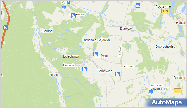 mapa Tarnówko gmina Goleniów, Tarnówko gmina Goleniów na mapie Targeo