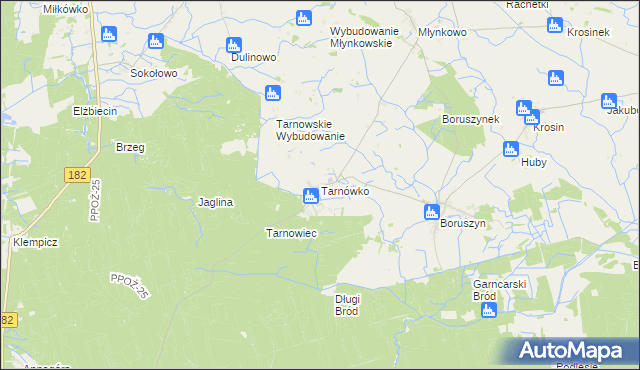 mapa Tarnówko gmina Połajewo, Tarnówko gmina Połajewo na mapie Targeo