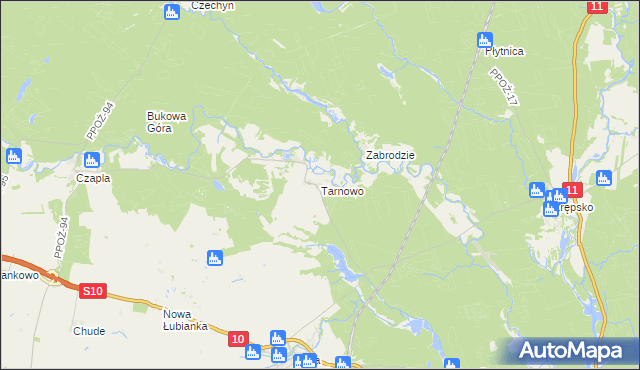 mapa Tarnowo gmina Szydłowo, Tarnowo gmina Szydłowo na mapie Targeo