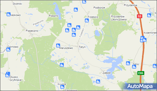 mapa Tetyń, Tetyń na mapie Targeo