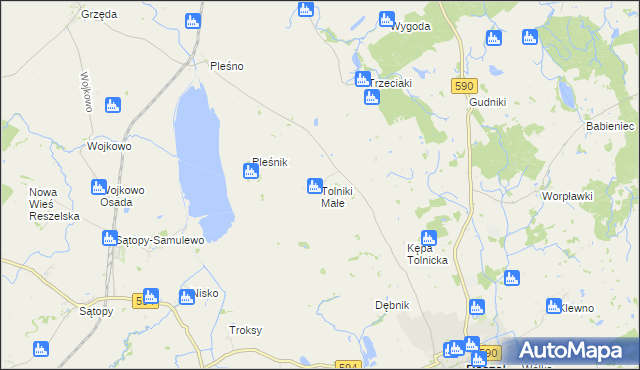 mapa Tolniki Małe, Tolniki Małe na mapie Targeo