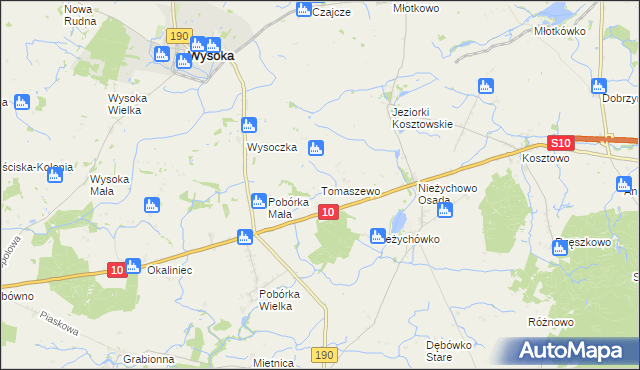 mapa Tomaszewo gmina Białośliwie, Tomaszewo gmina Białośliwie na mapie Targeo