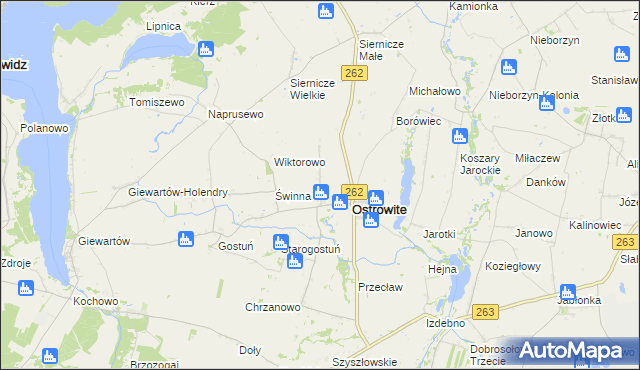mapa Tomaszewo gmina Ostrowite, Tomaszewo gmina Ostrowite na mapie Targeo