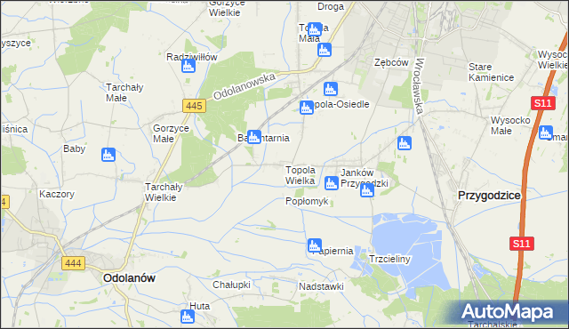 mapa Topola Wielka, Topola Wielka na mapie Targeo