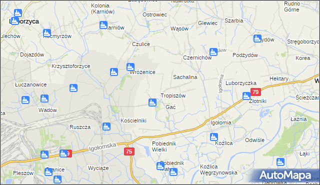 mapa Tropiszów, Tropiszów na mapie Targeo